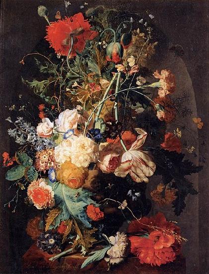 Jan van Huijsum Vase of Flowers in a Niche Germany oil painting art